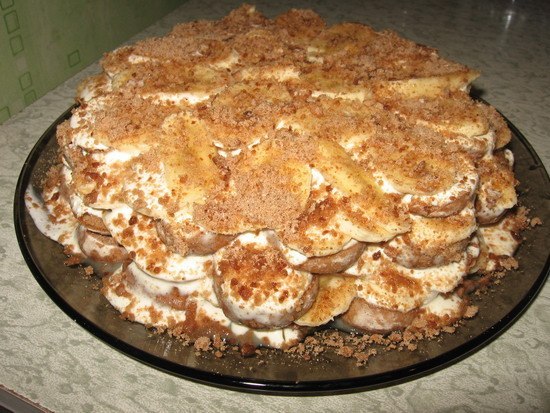 Торт из пряников с бананами рецепт с фото пошаговый